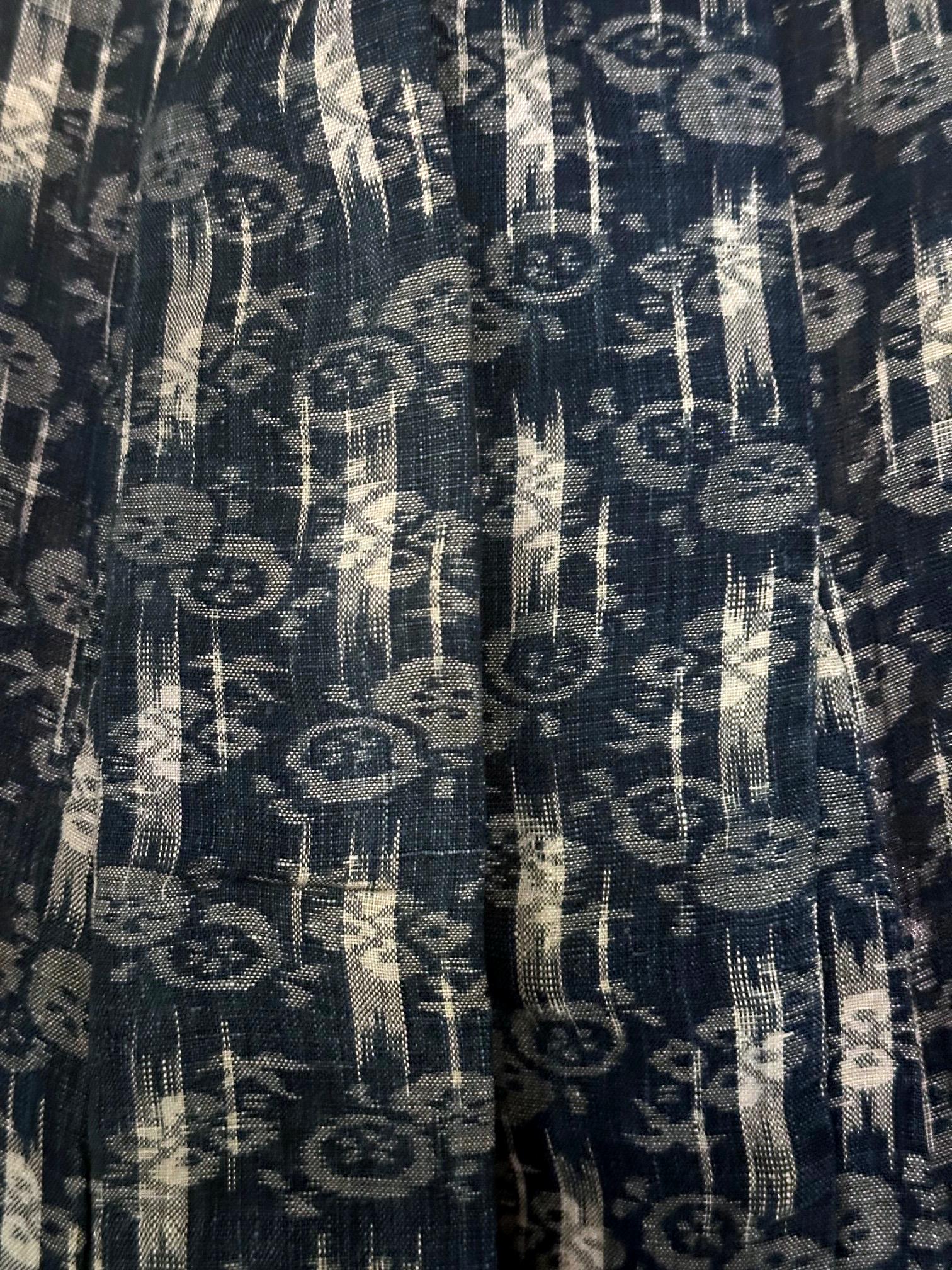 Japanisches gewebtes Ikat und schabloniertes Sommer Usumono Kimono aus der Meiji-Periode im Angebot 3