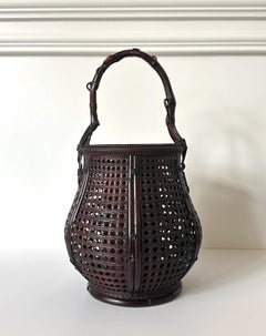 Panier en bambou Ikebana tissé japonais Maeda Chikubosai I