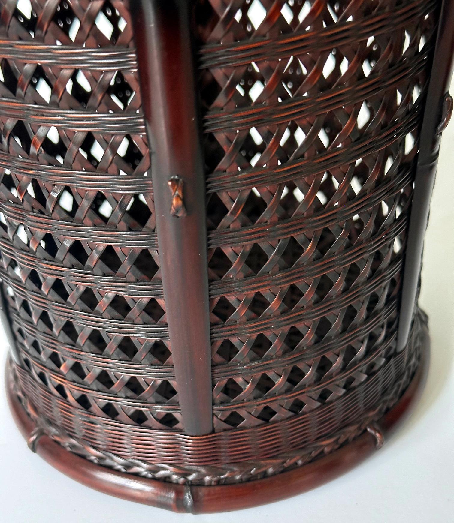 Japanese Woven Ikebana Bamboo Basket Maeda Chikubosai I For Sale 4