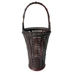 Japanese Woven Ikebana Bamboo Basket Maeda Chikubosai I