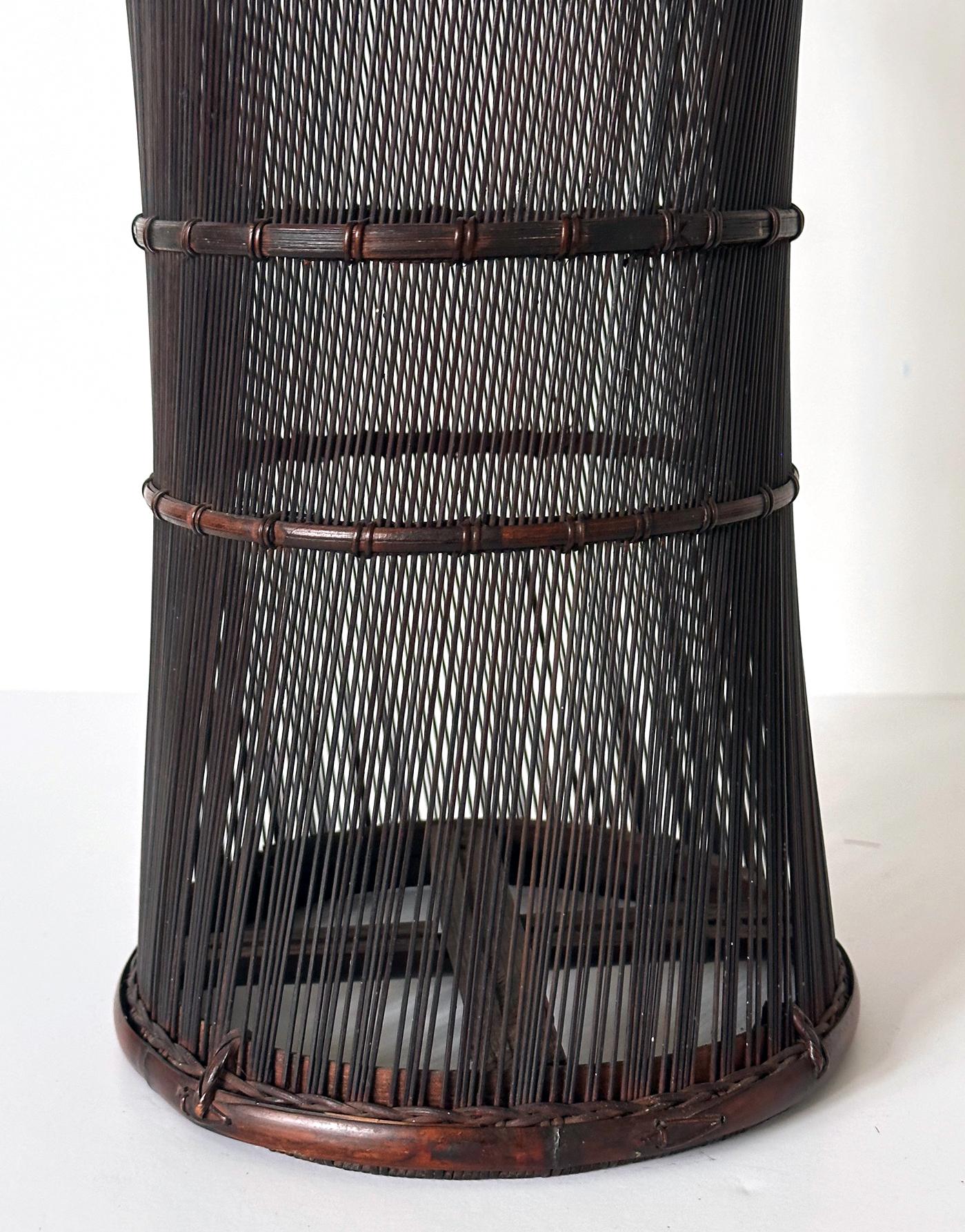 Ikebana japonesa tejida Cesta de bambú Ueda Shounsai Caja original en venta 2