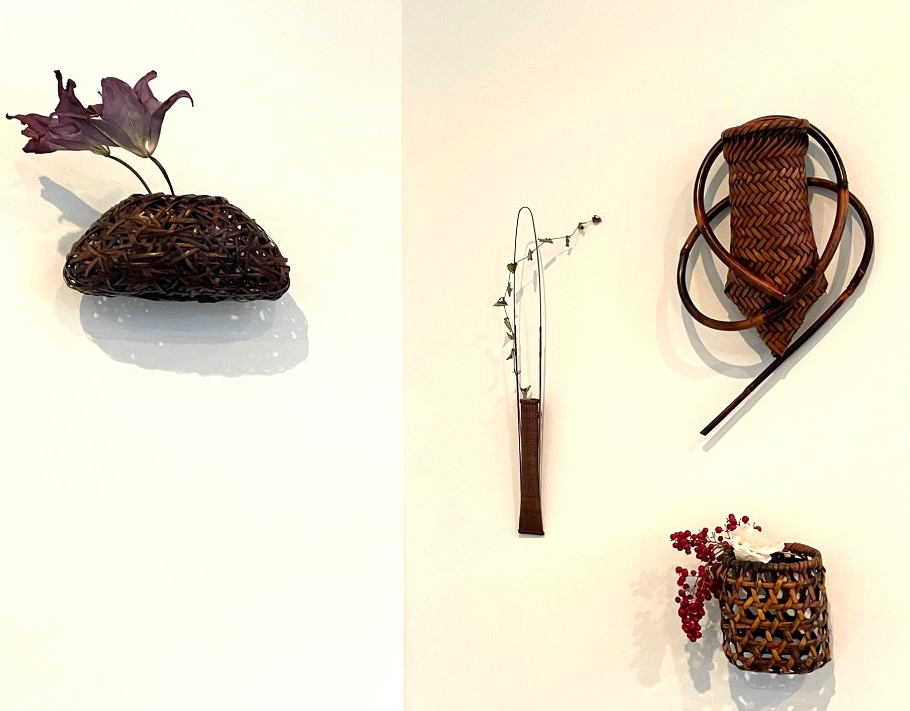 Japanese Woven Ikebana Hanging Basket by Suemura Shobun For Sale 11