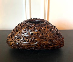 Japanese Woven Ikebana Hanging Basket by Suemura Shobun