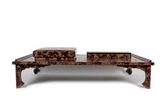 Japanese writting set in waqasa lacquer including bundai ryoshibako and fudebako