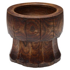 Japanese XL Wooden Mortar and Pestle, Rustic, Wabi-Sabi, Japan, 1920s
