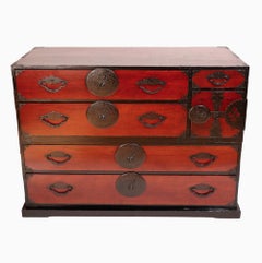 Japanese Yonezawa Tansu 2-Section Clothing Storage Chest