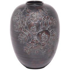 Japanese Zinc Pomegranate Vase