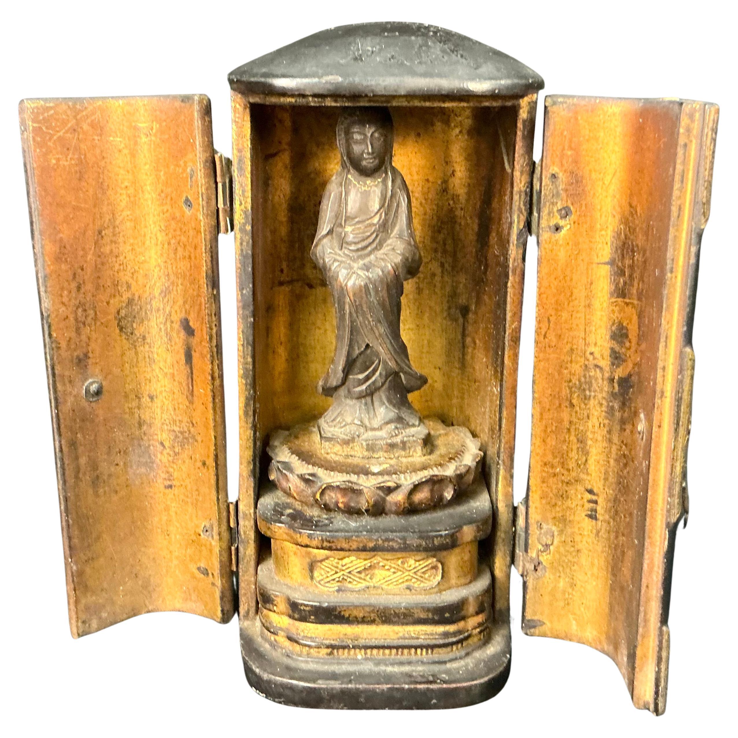 Japanese Zushi Shrine, Hand-Carved Lacquer
Giltwood