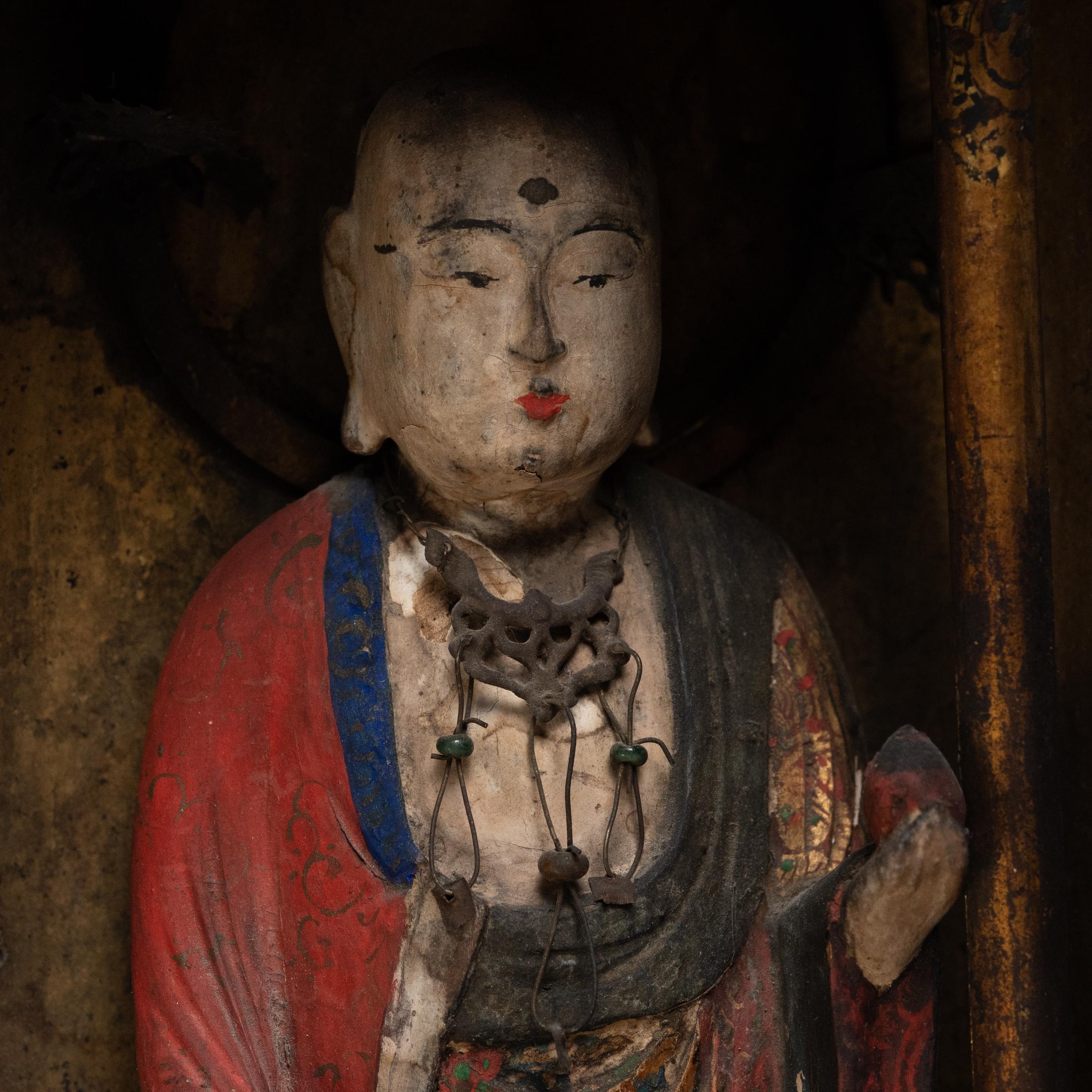 Japanischer Zushi-Wanderschrein von Jizō Bosatsu, um 1850 (Edo) im Angebot