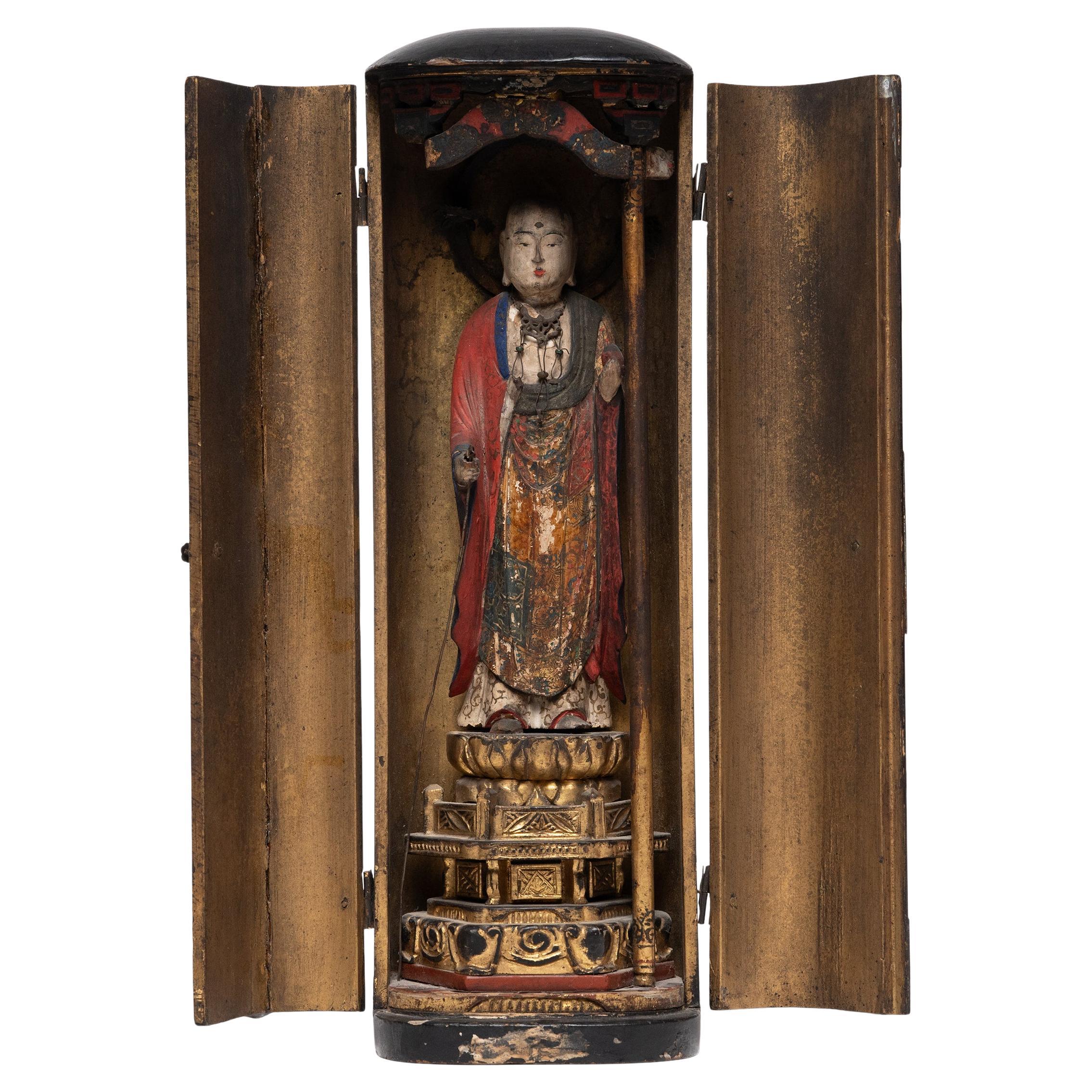 Japanischer Zushi-Wanderschrein von Jizō Bosatsu, um 1850 im Angebot