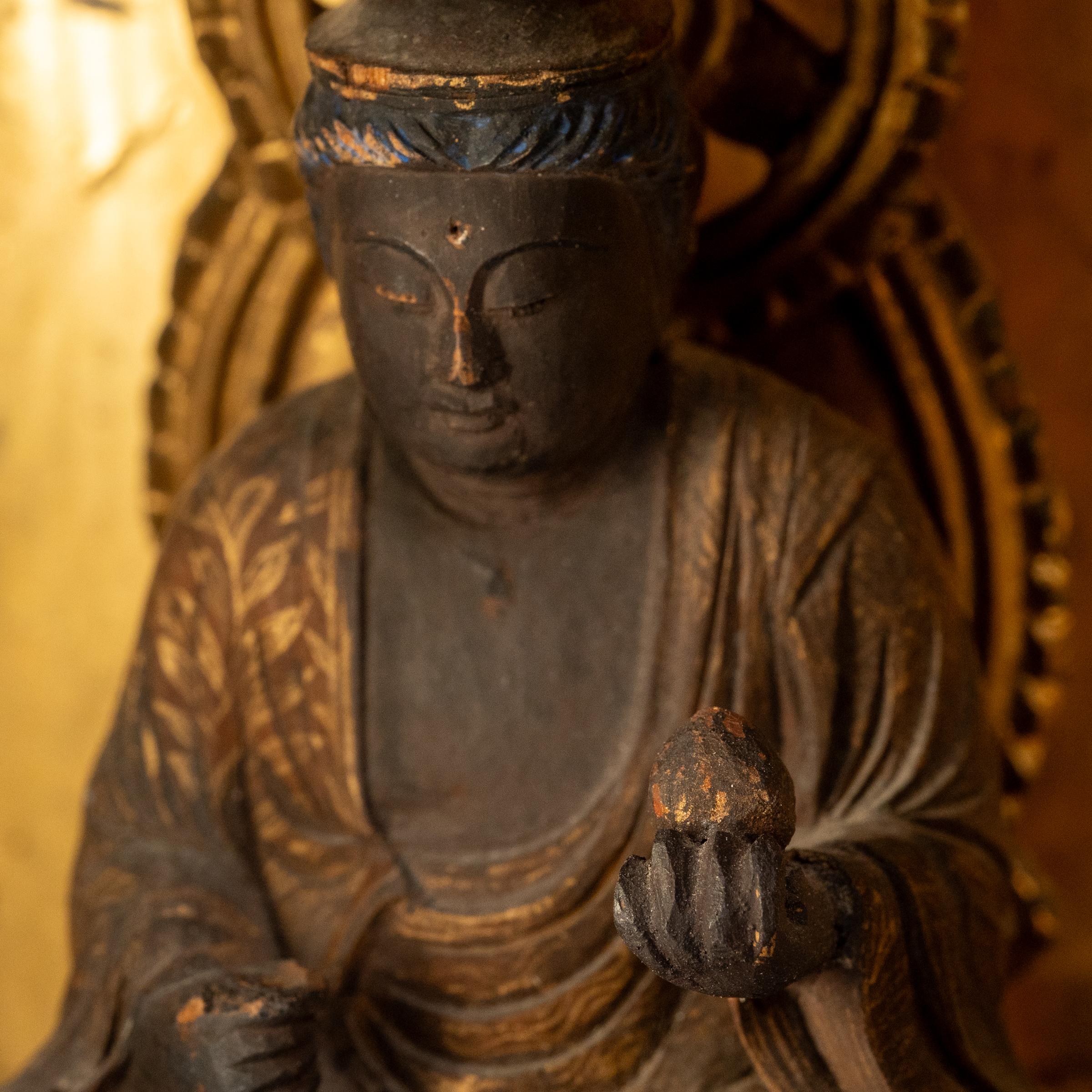 19th Century Japanese Zushi Traveling Shrine of Seated Kannon, c. 1800