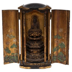 Japanese Zushi Traveling Shrine of Seated Kannon, c. 1800