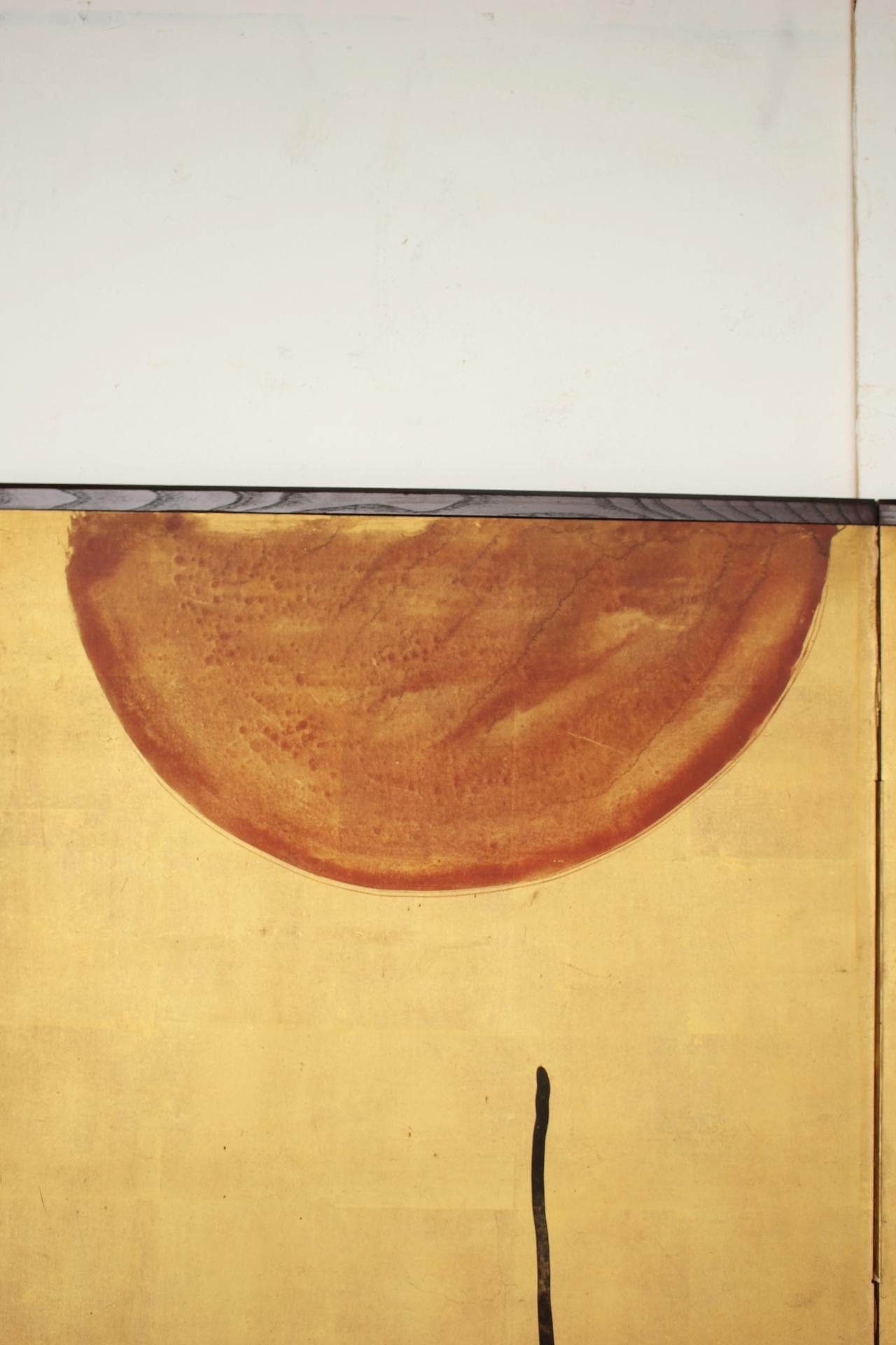 JapaneseAntiques Terasaki kogyo, Gold background, Bamboo and plum folding screen For Sale 6