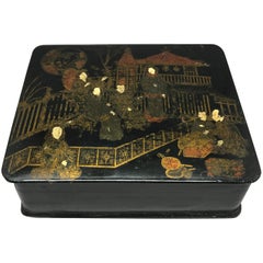 Japanned Black Lacquered Box