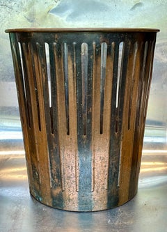 Japanned Copper Trash Can Wastebasket Industrial Loft Victorian Factory Office