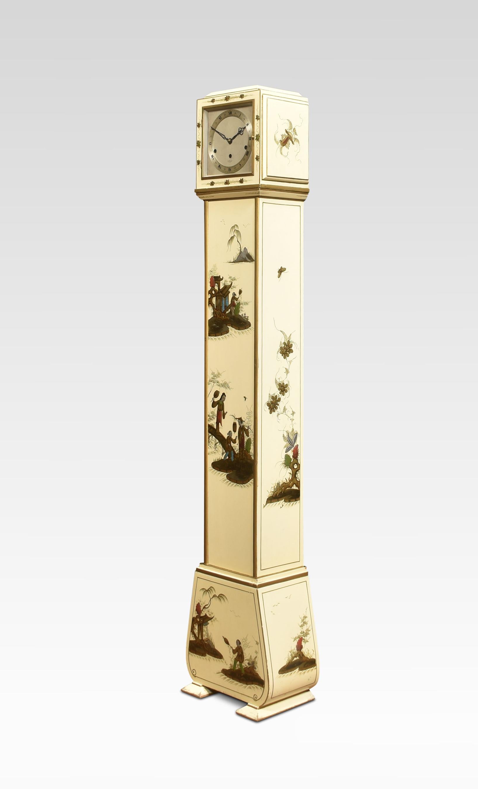 Japanned Eight Day Grandmother Clock 1