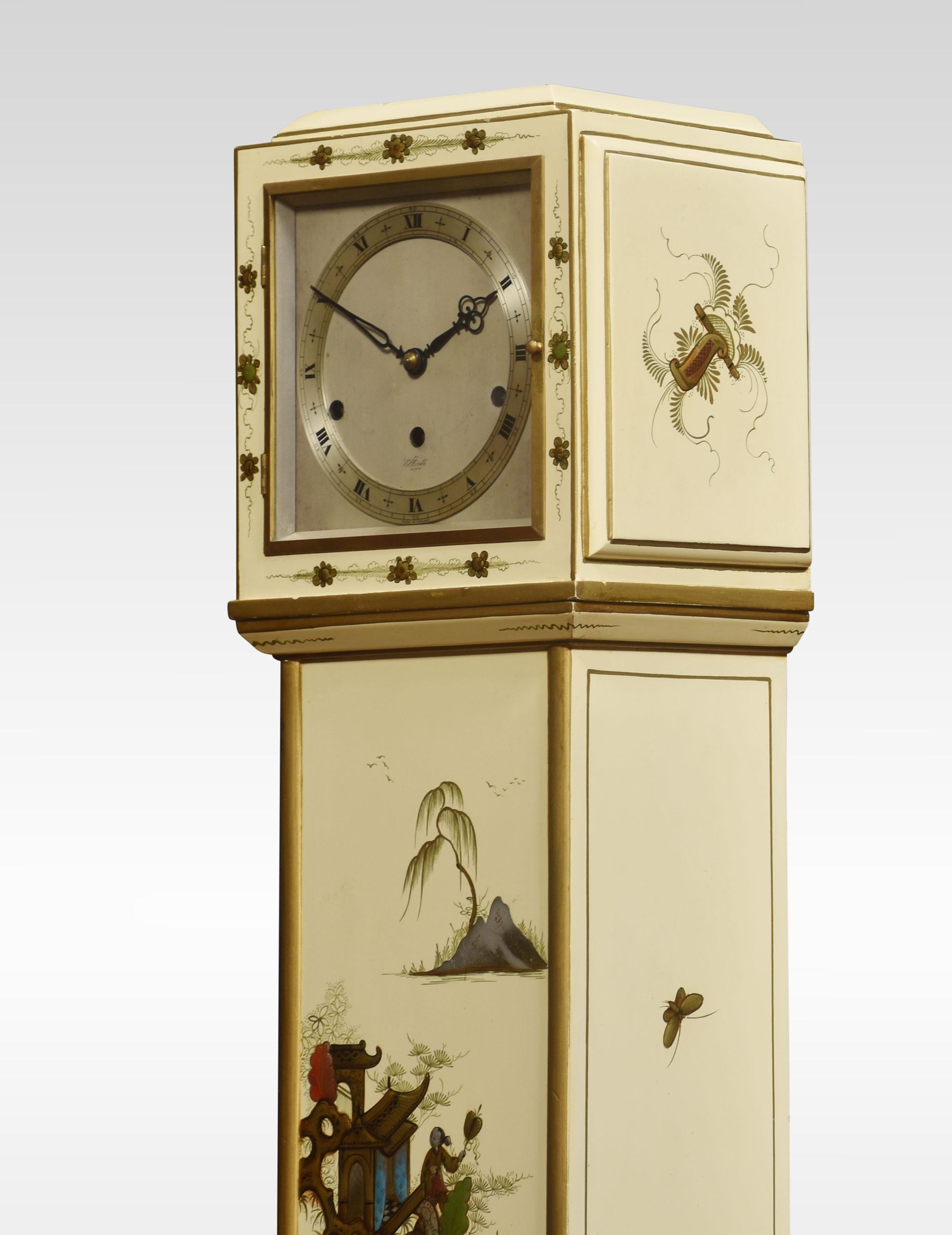 Japanned Eight Day Grandmother Clock 2