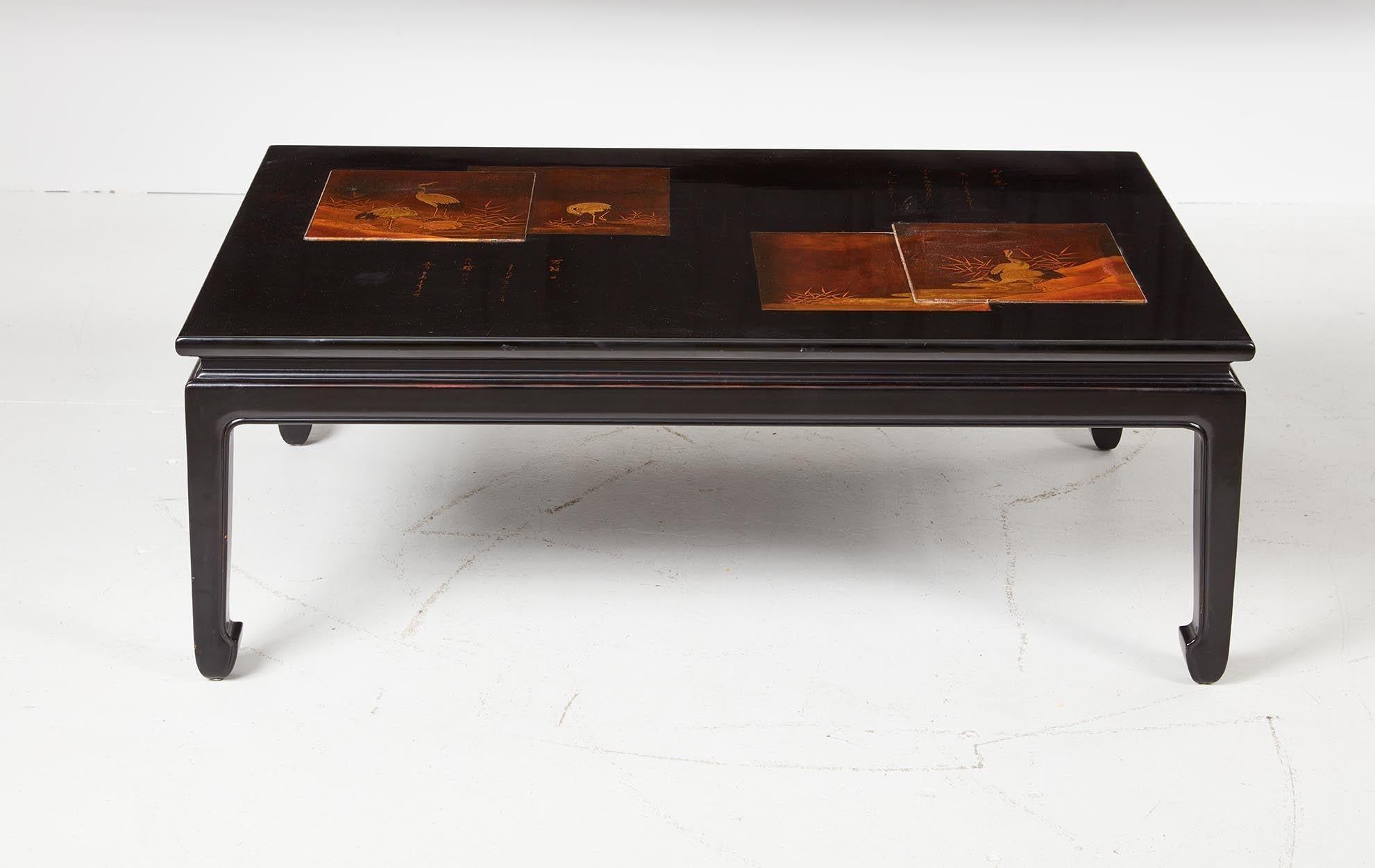 Japanese Japanned Lacquered Coffee Table For Sale