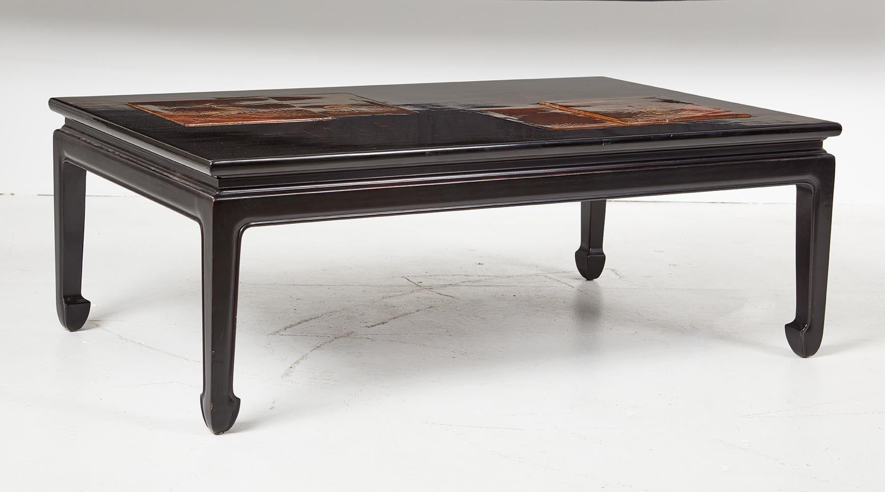 Early 20th Century Japanned Lacquered Coffee Table For Sale