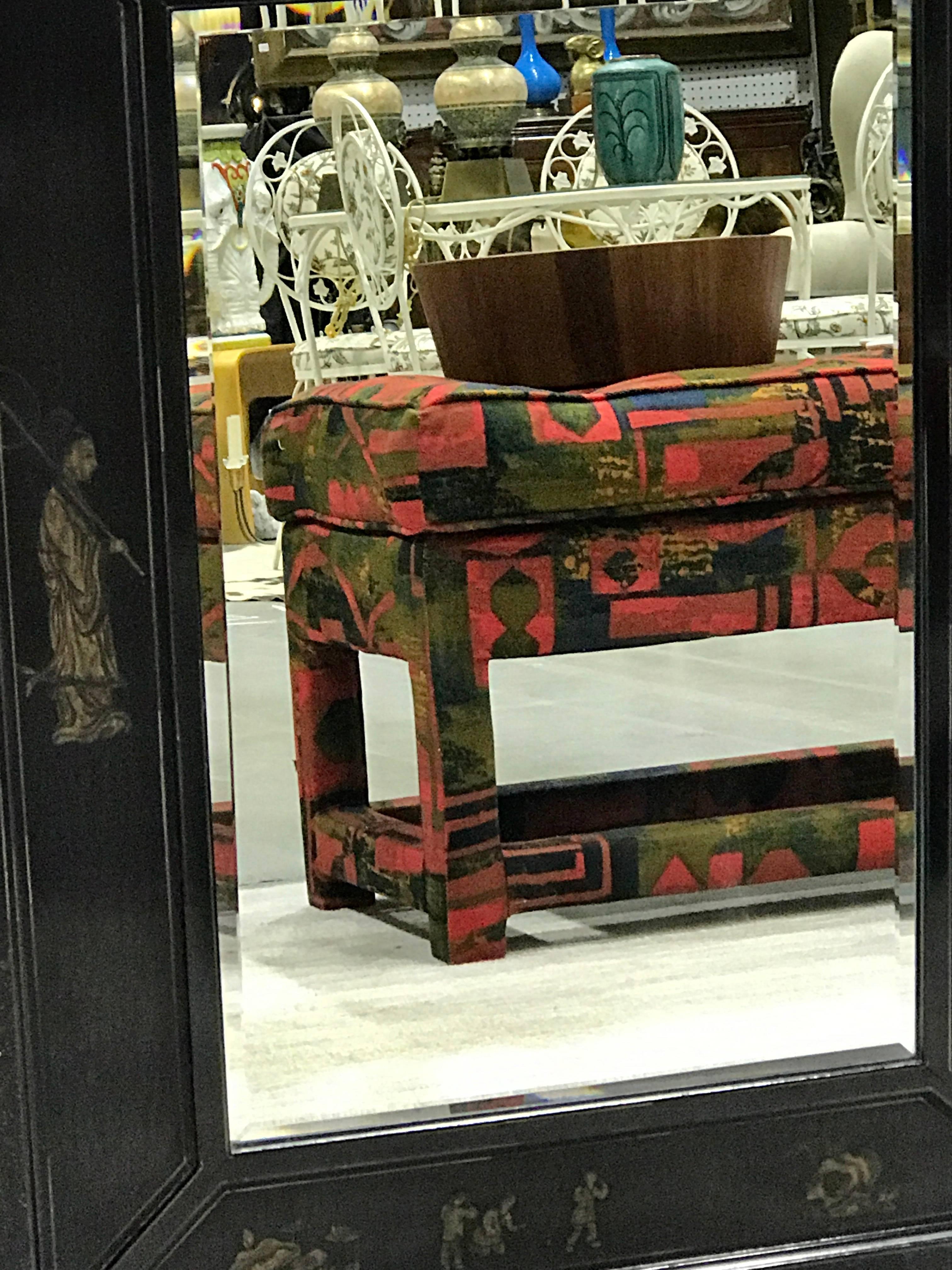 Chinoiserie Japanned Lacquered Mirror by Mailtland Smith