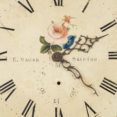 Esfera de reloj de acero japonizado con rosas inglesas de Edmund Sagar, 1793-1805