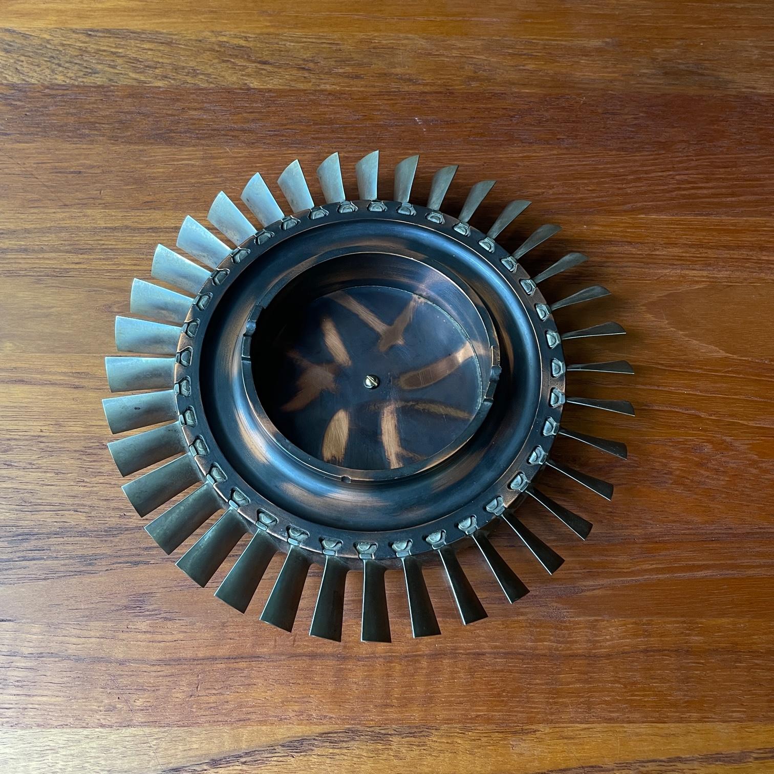 Mid-Century Modern Japanned Turbine Engine Dish Bowl Industrial Vintage Aviation Relic For Sale