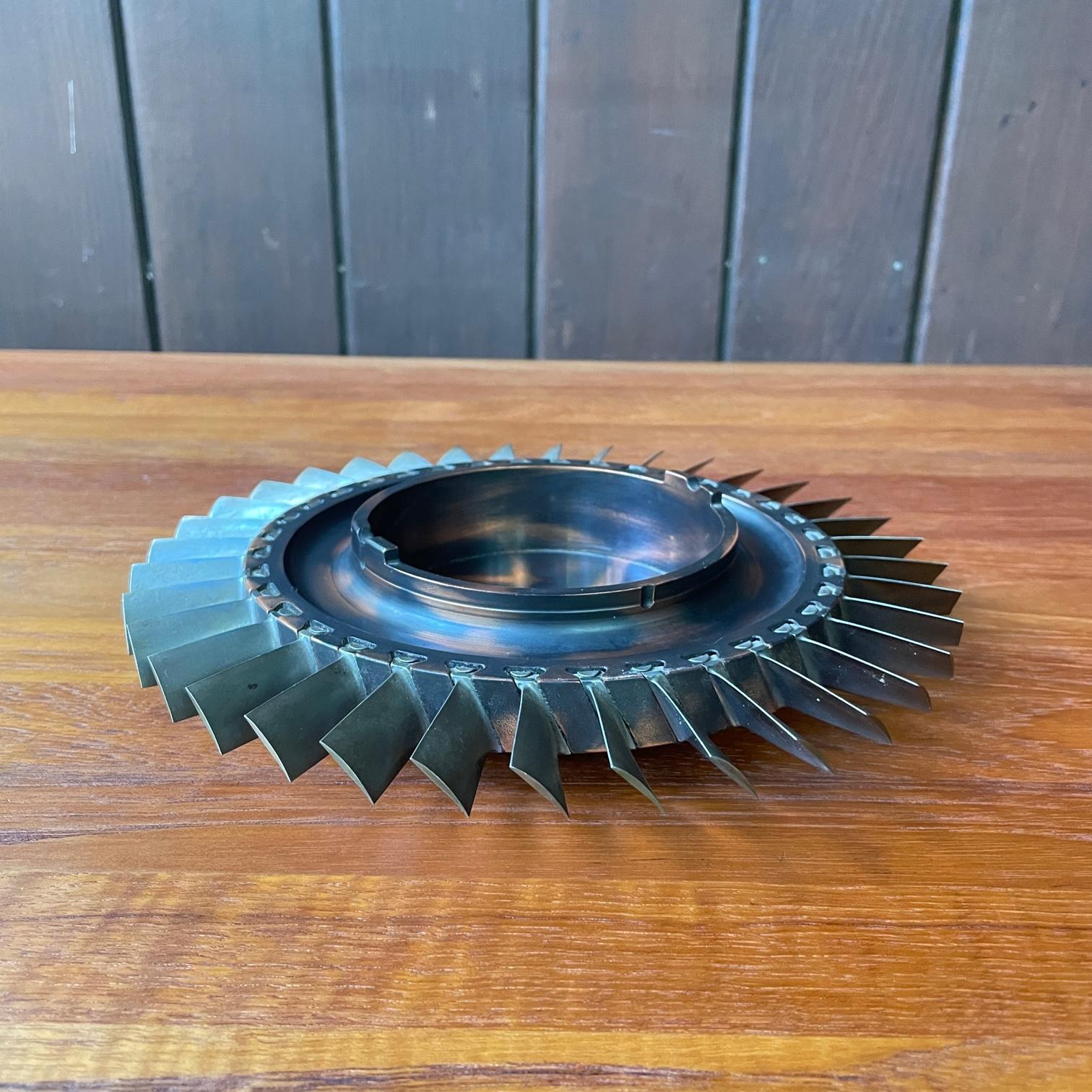 Cast Japanned Turbine Engine Dish Bowl Industrial Vintage Aviation Relic For Sale