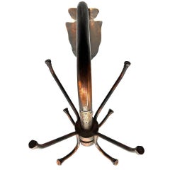 Japanned “Wall Tree” Copper Flashed Brass Rotating Wall Coat Rack by Peedee