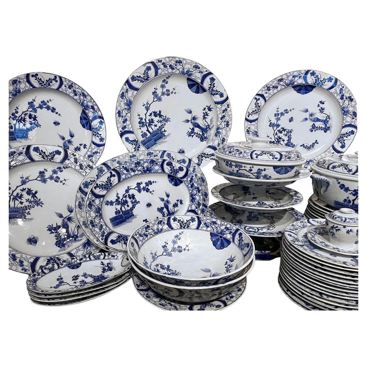 Japon" or "Monet" Creil and Montereau Service, 106 Pieces For Sale at  1stDibs