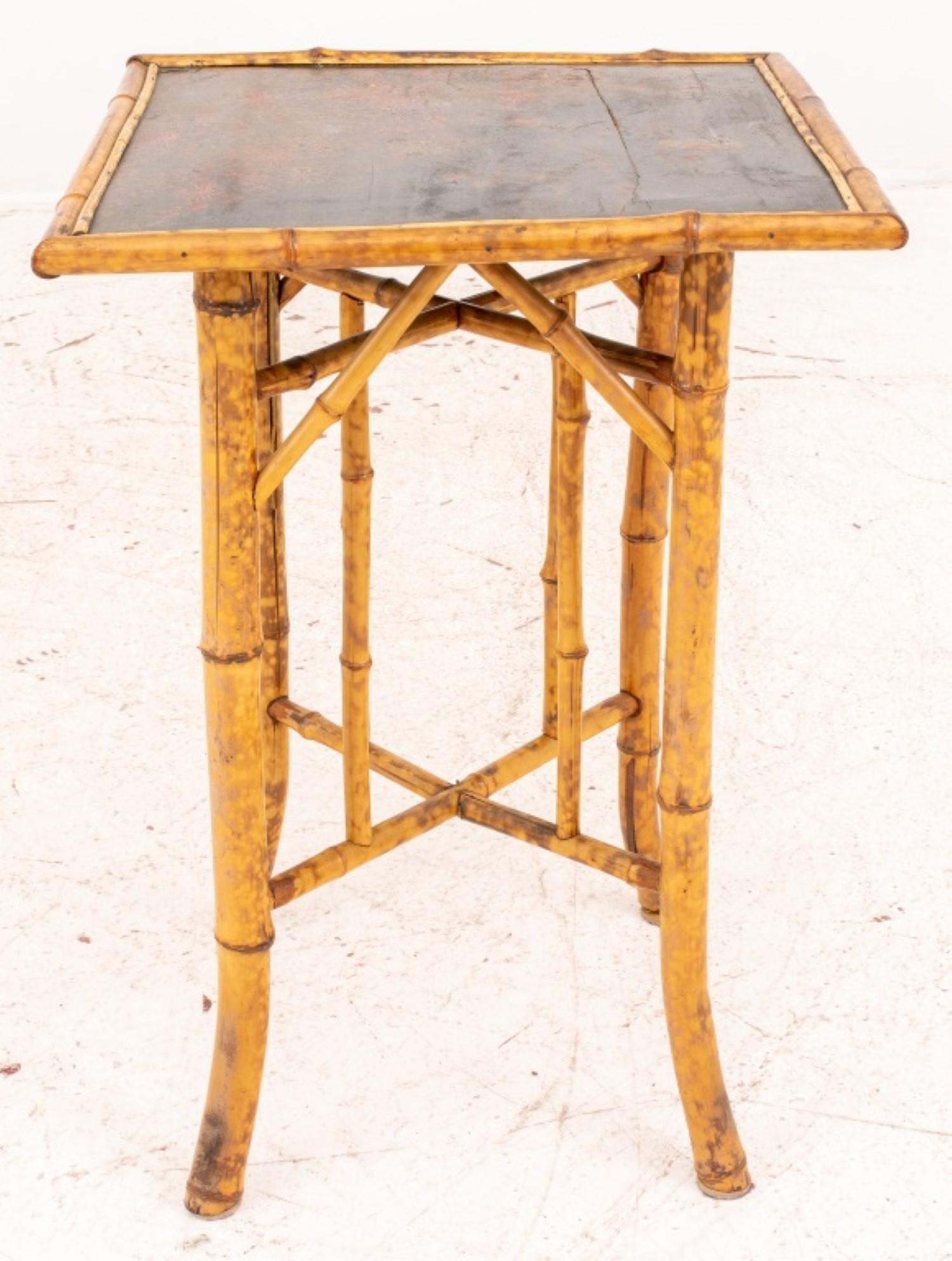 Japonaisme Faux Lacquer and Bamboo Table For Sale 1