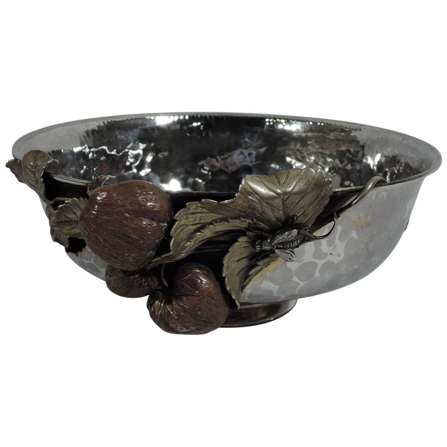 Japonesque Gorham Sterling Silver 
Mixed Metal Bug 
Berry Bowl