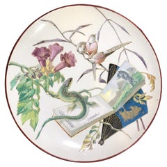 Hand-Painted Japonisme Decorative Dish,  Barluet at Creil B&Cie, circa 1880