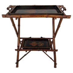Antique Japonisme bamboo side table
