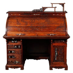 Escritorio cilíndrico "Japonisme" Att. a G. Viardot, Francia, hacia 1880