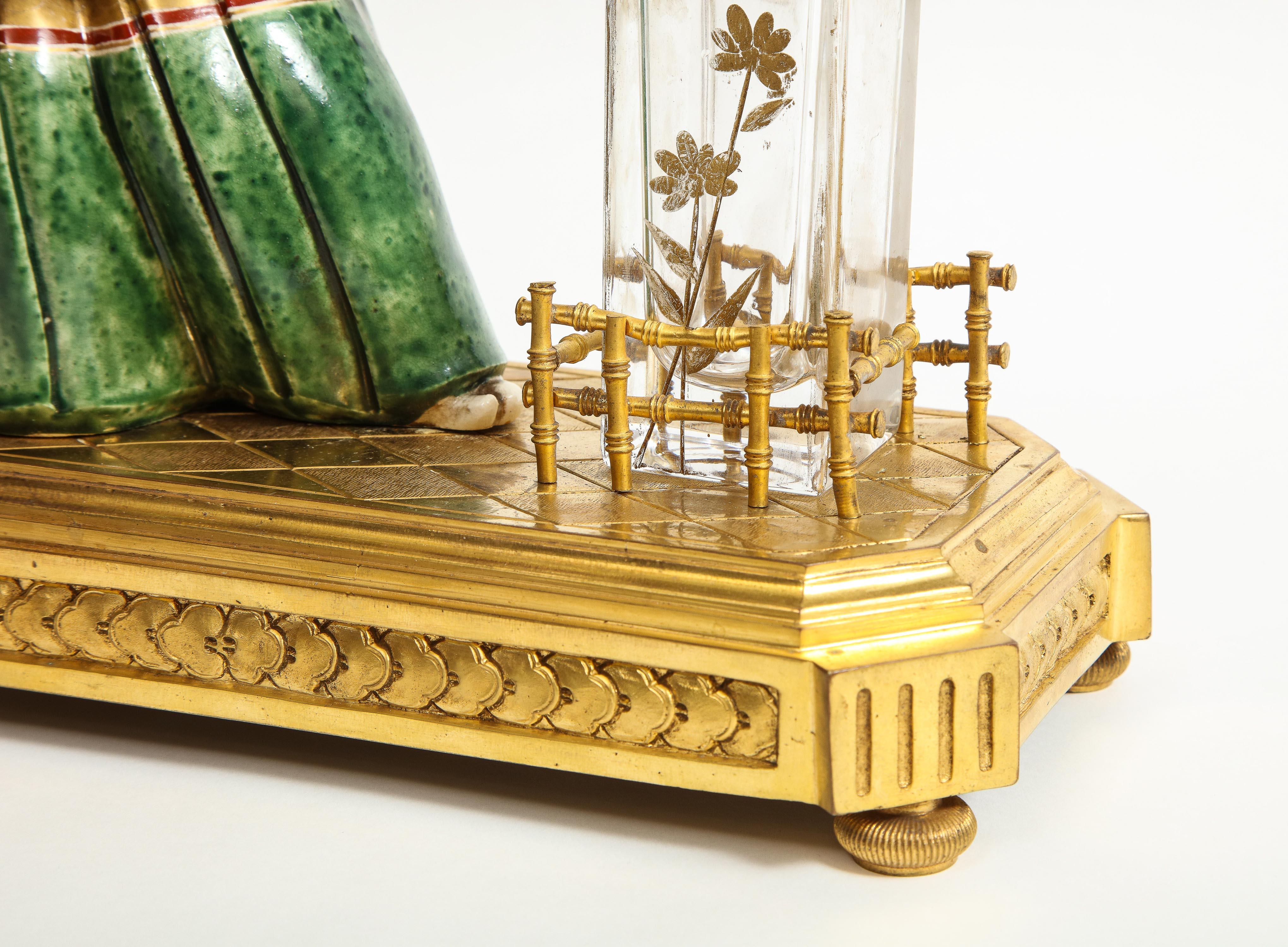 Japonisme French Ormolu, Japanese Porcelain and Glass Centerpiece, circa 1870 10