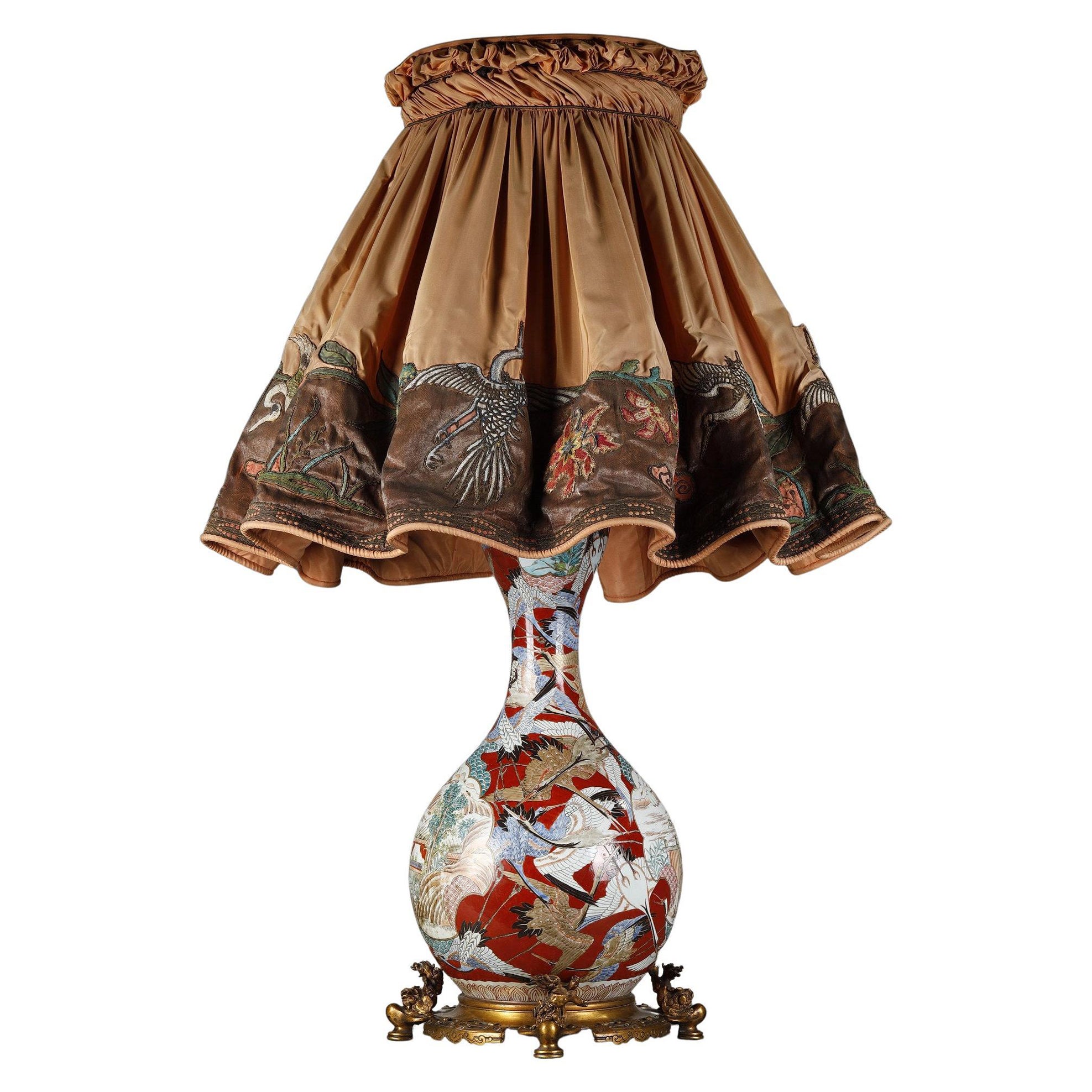Lampe im japanischen Stil, zugeschrieben E. Lièvre & F. Barbedienne, Japan-Frankreich, um 1880 im Angebot