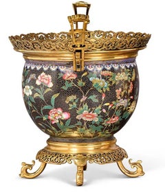 Japonisme Ormolu and Cloisonne Enamel Jardiniere by Ferdinand Barbedienne