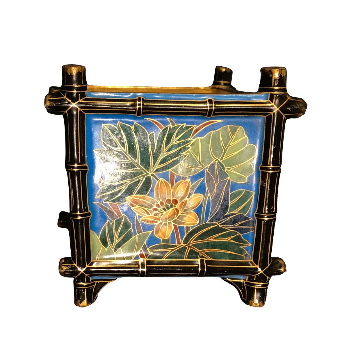 Gilt Japonisme Style Porcelaine Planter Signed L'Escalier de Cristal 19th C For Sale