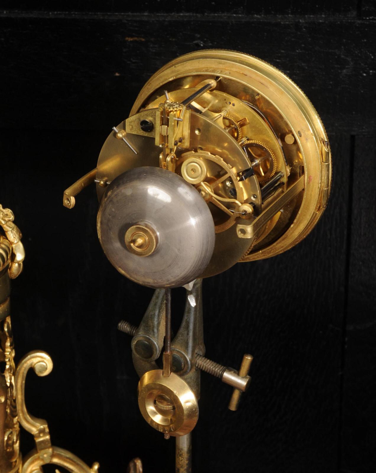 Japy Freres Antique French Gilt Bronze Clock 10