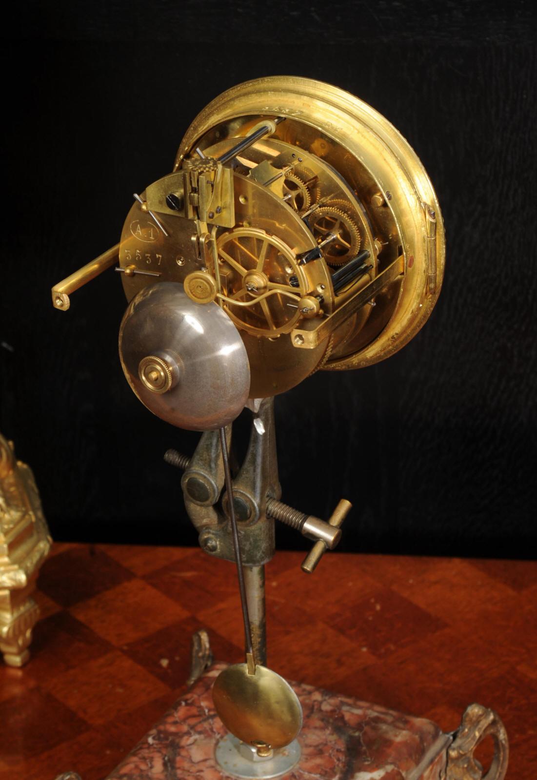 Japy Freres Antique French Louis XVI Gilt Bronze Clock 11