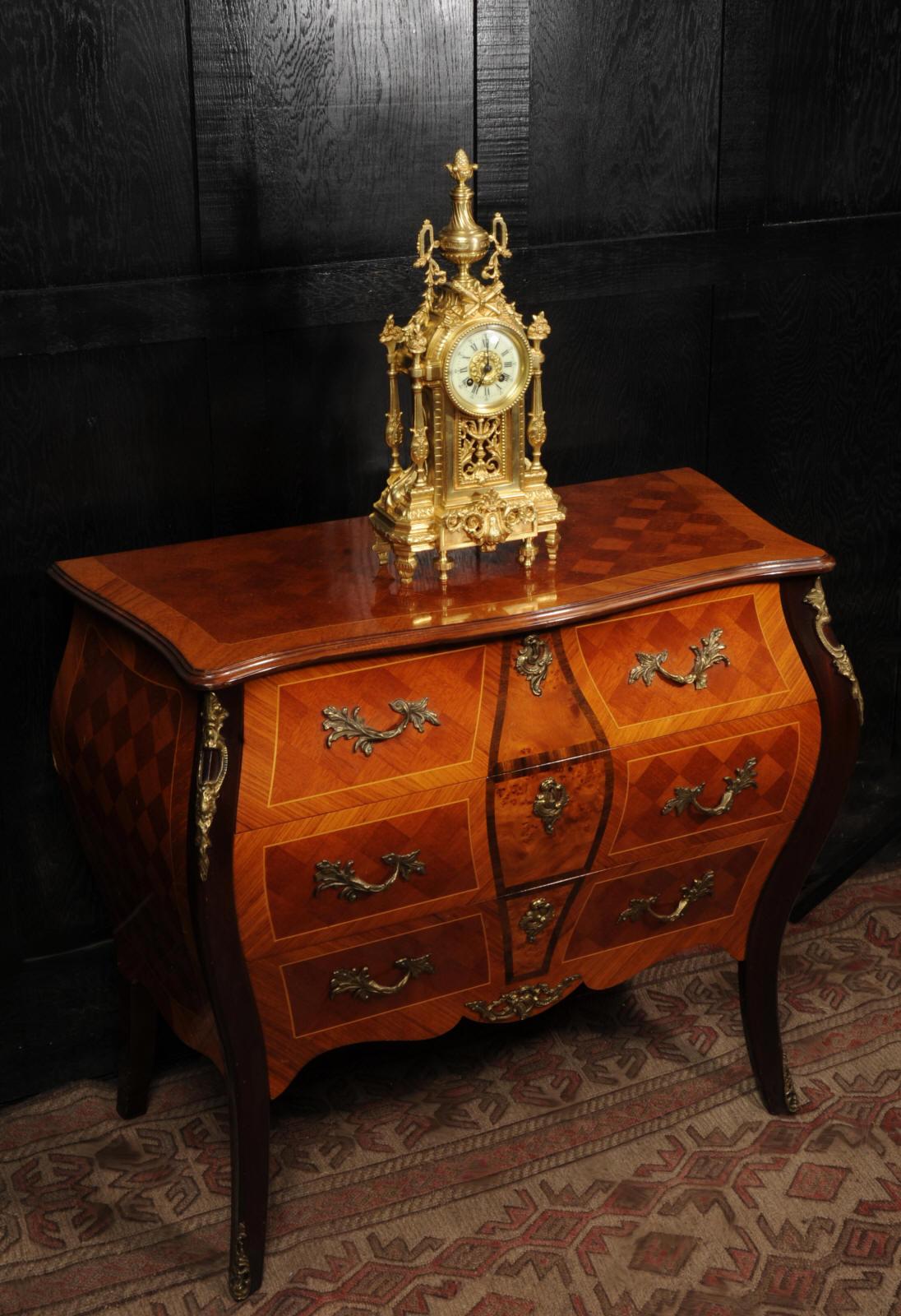 Japy Freres Antique French Louis XVI Gilt Bronze Clock 2
