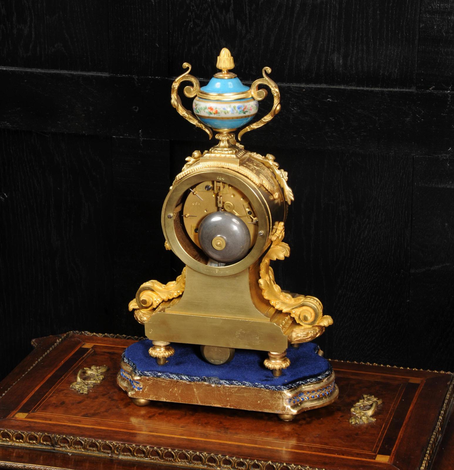 Japy Freres Antique French Ormolu and Sèvres Porcelain Clock 7