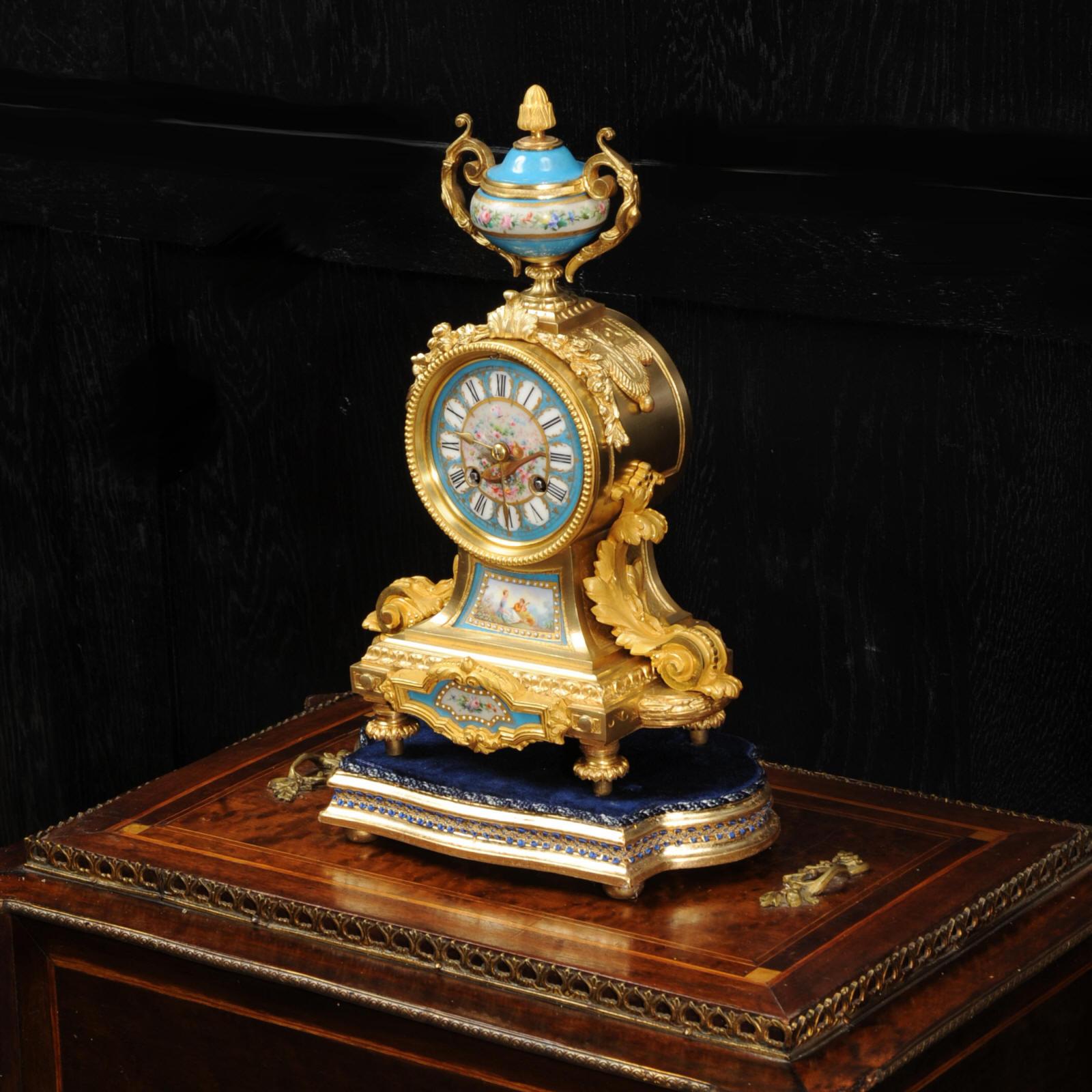 19th Century Japy Freres Antique French Ormolu and Sèvres Porcelain Clock