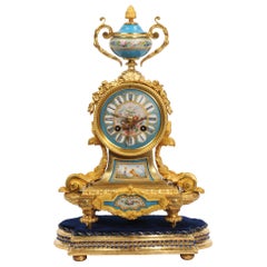 Japy Freres Antique French Ormolu and Sèvres Porcelain Clock