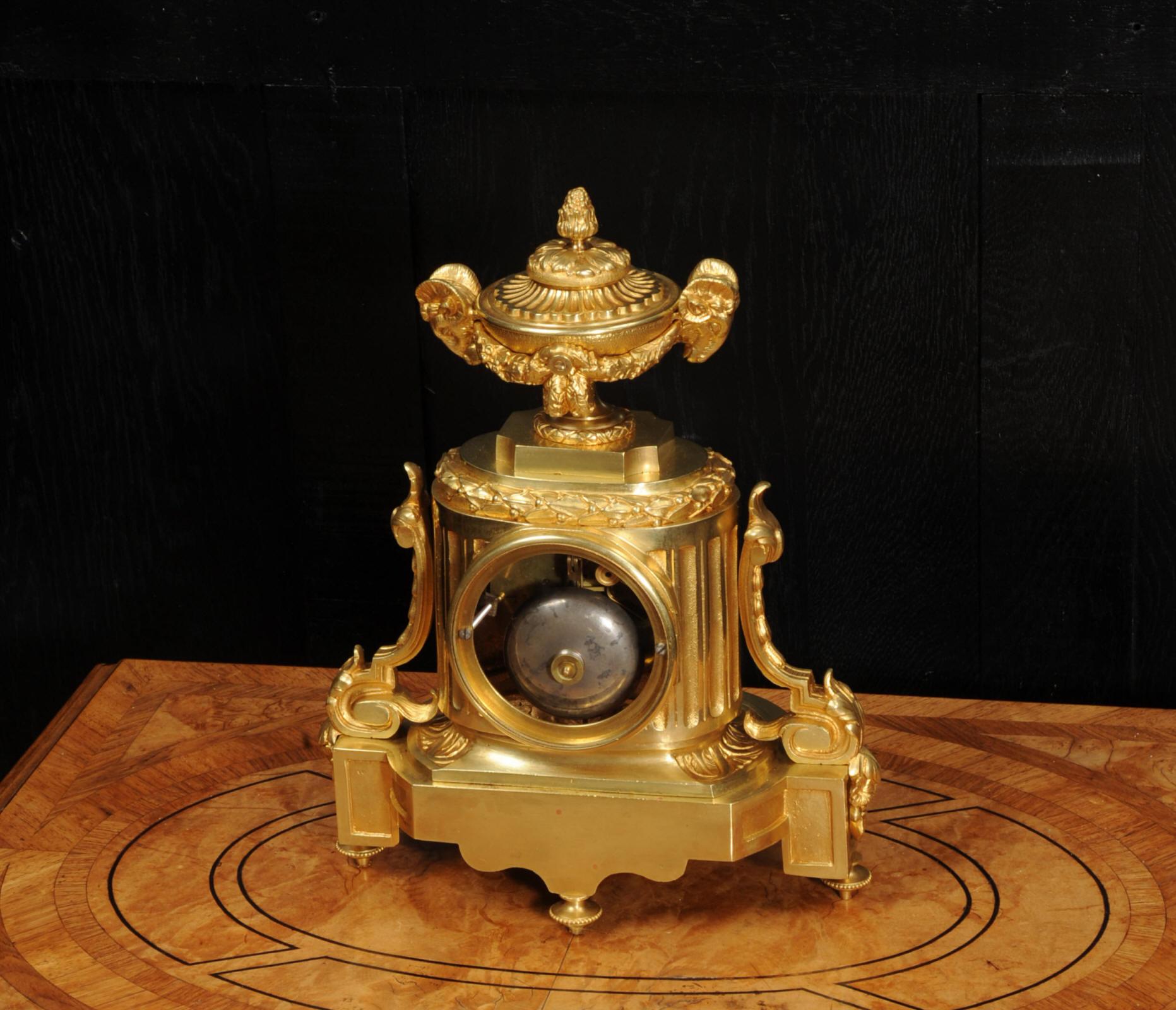 Japy Freres Antique French Ormolu Boudoir Clock 5