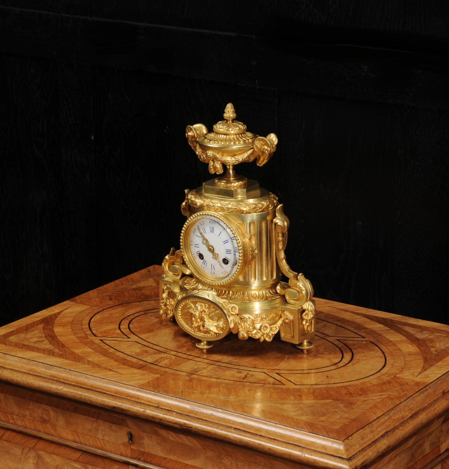 Japy Freres Antique French Ormolu Boudoir Clock 1