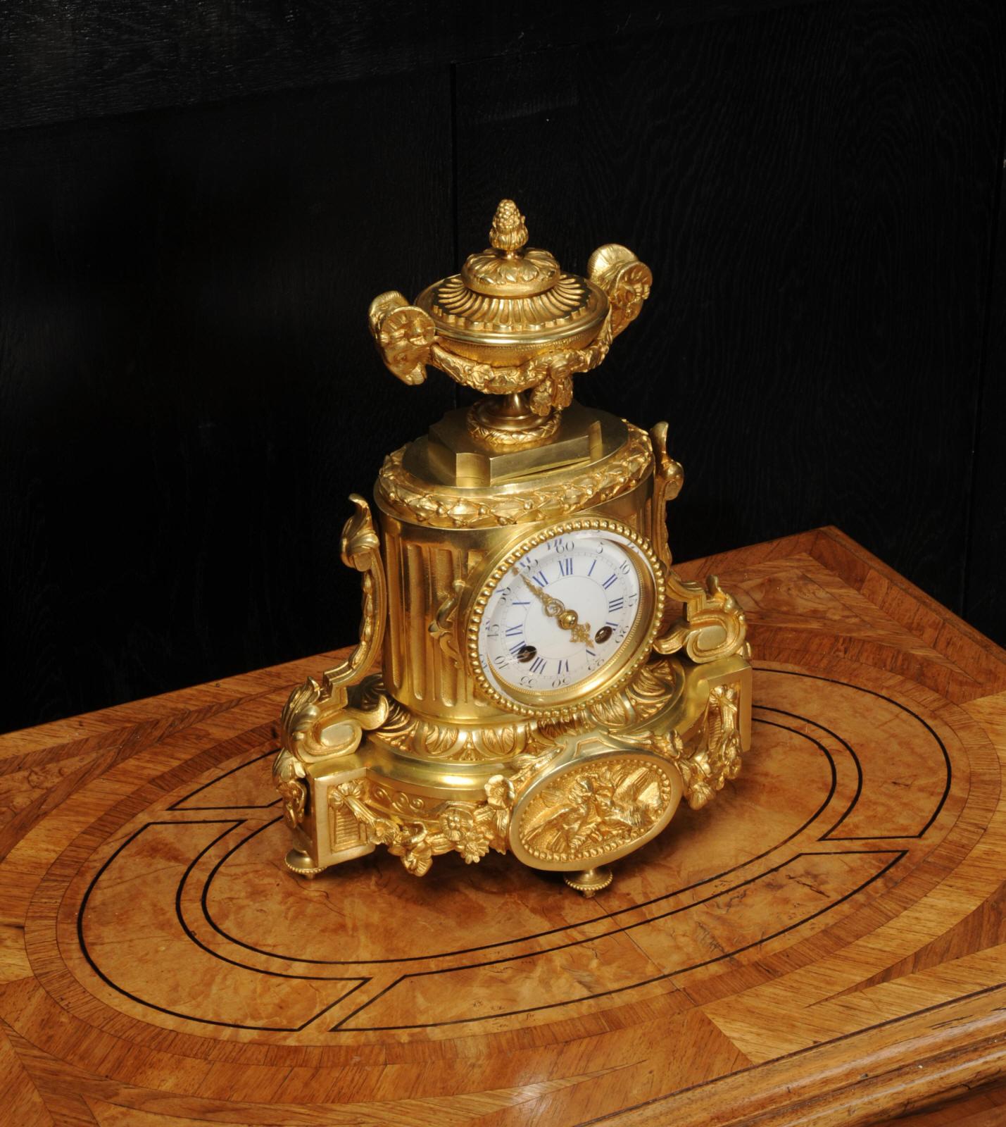 Japy Freres Antique French Ormolu Boudoir Clock 2