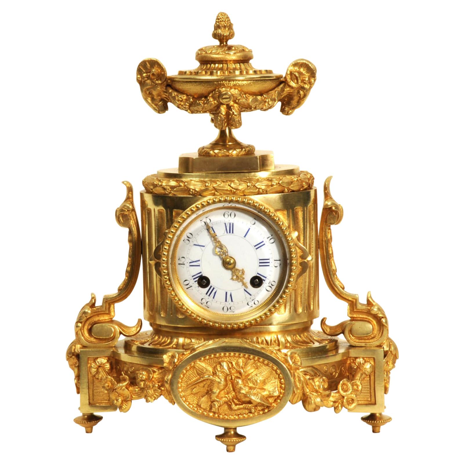 Japy Freres Antique French Ormolu Boudoir Clock