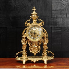 Japy Frères Baroque Portico Table Clock with Visible Pendulum