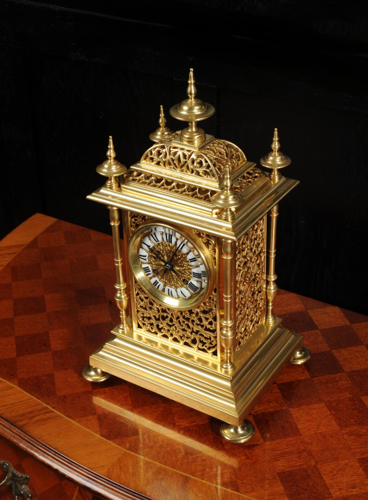 Japy Freres Gilt Bronze Antique French Clock, Presented to Sir Richard Tracey 5